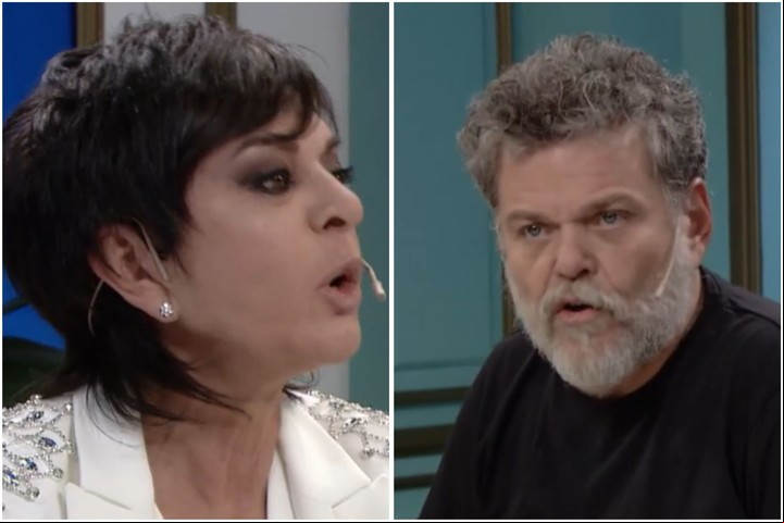 El fuerte cruce de Alfredo Casero y Mónica Gutiérrez al aire. Foto: Captura TV