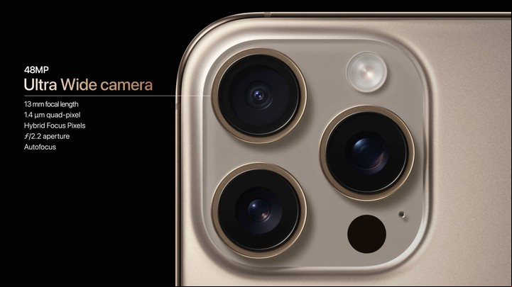 Las cámaras de los iPhone 16 Pro.