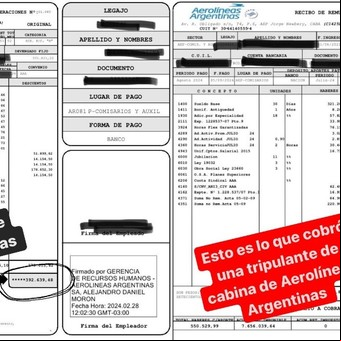 Tras el paro de Aerolíneas, los gremios salieron a mostrar recibos de trabajadores con un año de antigüedad y acusaron al Gobierno de mentir 
