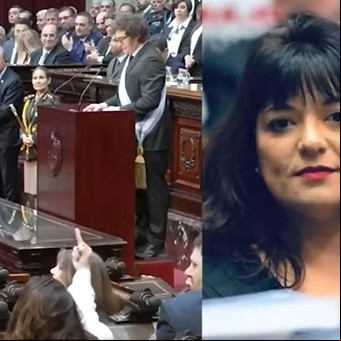 Una diputada kirchnerista le hizo fuck you a Javier Milei durante su discurso en el Congreso