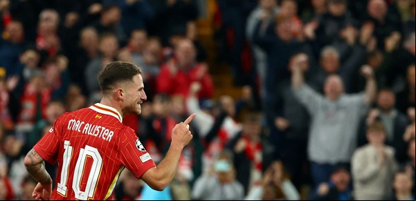 Alexis Mac Allister hizo su primer gol en la Champions League: un 'jugadón' para hacer festejar al Liverpool en Anfield