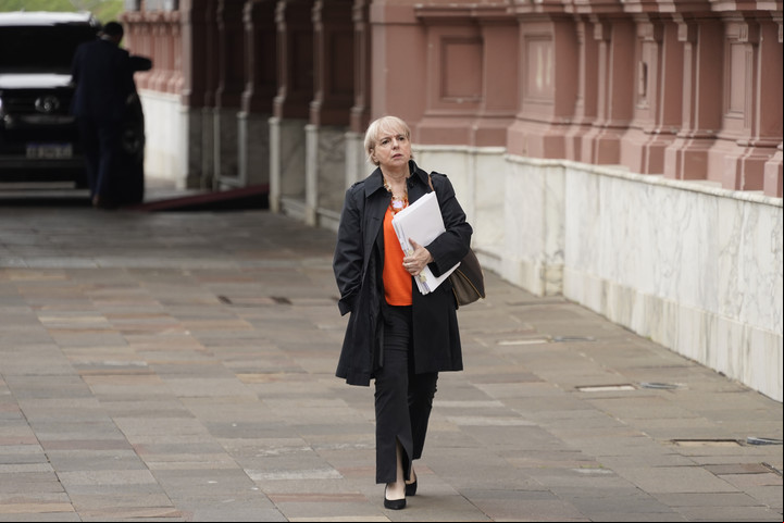 Silvana Giudici, al salir de la reunión en Casa Rosada. Foto Maxi Failla