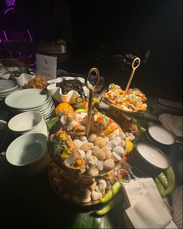 La comida del cocktail de bienvenida. Foto: Instagram