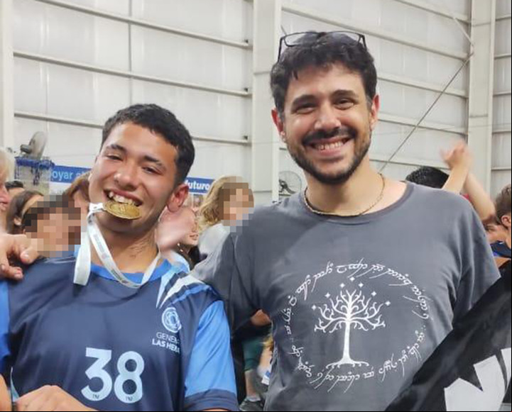Ulises González Osterrieth junto a su profesor, Mauro de Giuseppe. Foto: gentileza.