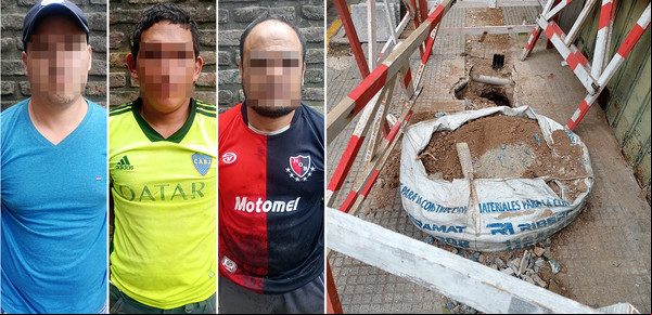 Se disfrazaron de operarios de Edesur, estuvieron un día entero rompiendo una vereda para robar cables y los descubrió una cuadrilla que pasaba por la zona