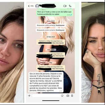 El mensaje que le habría enviado La China Suárez a Wanda Nara a puro insulto: "Mala y asco de persona"