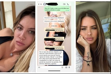 El mensaje que le habría enviado La China Suárez a Wanda Nara a puro insulto: "Mala y asco de persona"