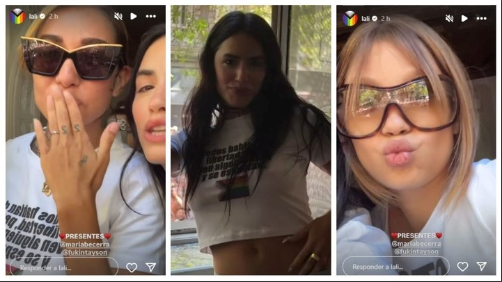 Lali Espósito, Taichu y María Becerra fueron protagonistas en la marcha LGBT contra Javier Milei. | Foto: Instagram