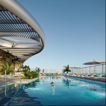 Con simulador de Fórmula 1 y los mejores amenities de Miami: cómo es el edificio de lujo de Mercedes-Benz