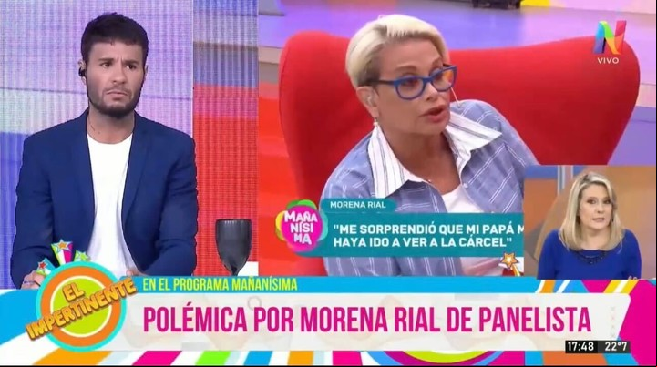 Tomás Dente, furioso con el trato a Morena Rial en el ciclo de Carmen Barbieri. Foto: Captura TV