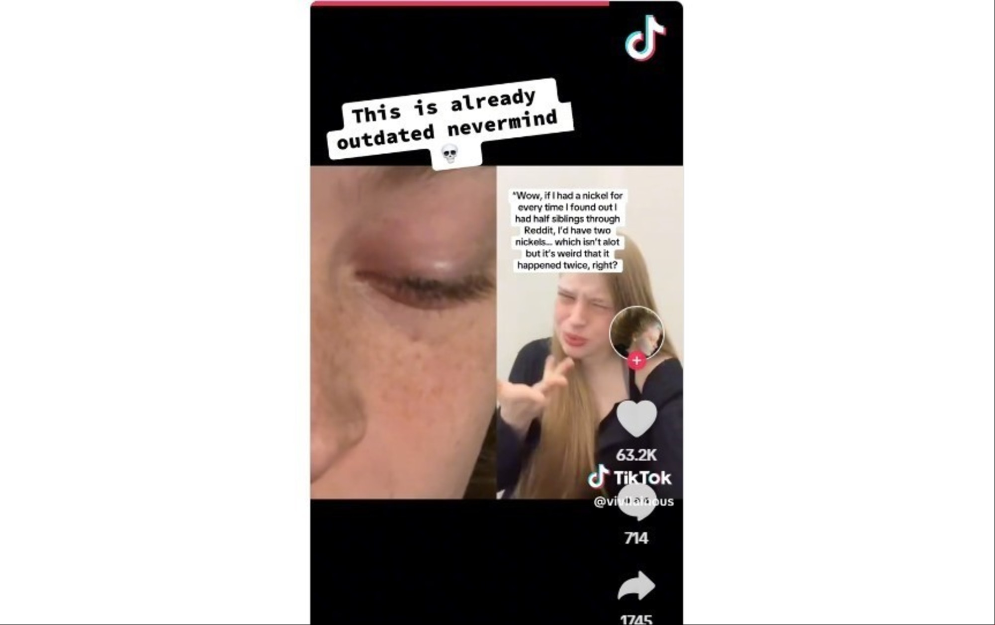 La hija de Elon Musk retomó un TikTok de hace dos semanas en el que hablaba del hijo número 13 de su padre y le sumó su opinión sobre el nacimiento de otro nuevo hermano. Foto: TikTok/Captura
