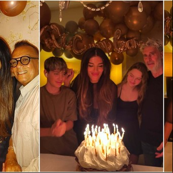 Flor de la V celebró sus 50 años con una íntima fiesta dorada y llena de globos