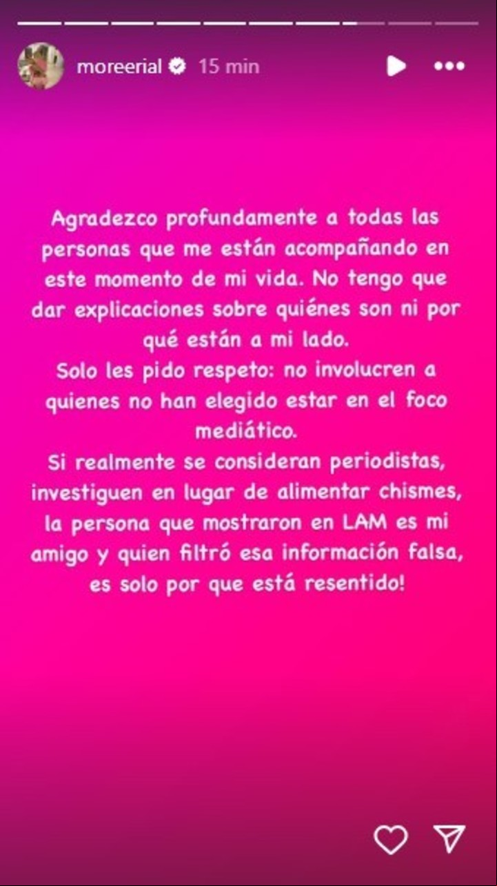 Morena Rial desmintió estar en pareja a través de las redes sociales.