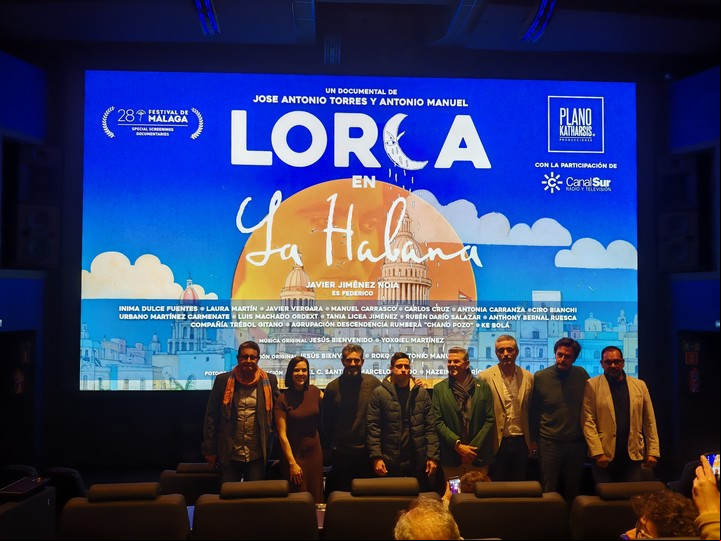 Los directores José Antonio Torres y Antonio Manuel Rodríguez en la presentación del documental Lorca en La Habana.
