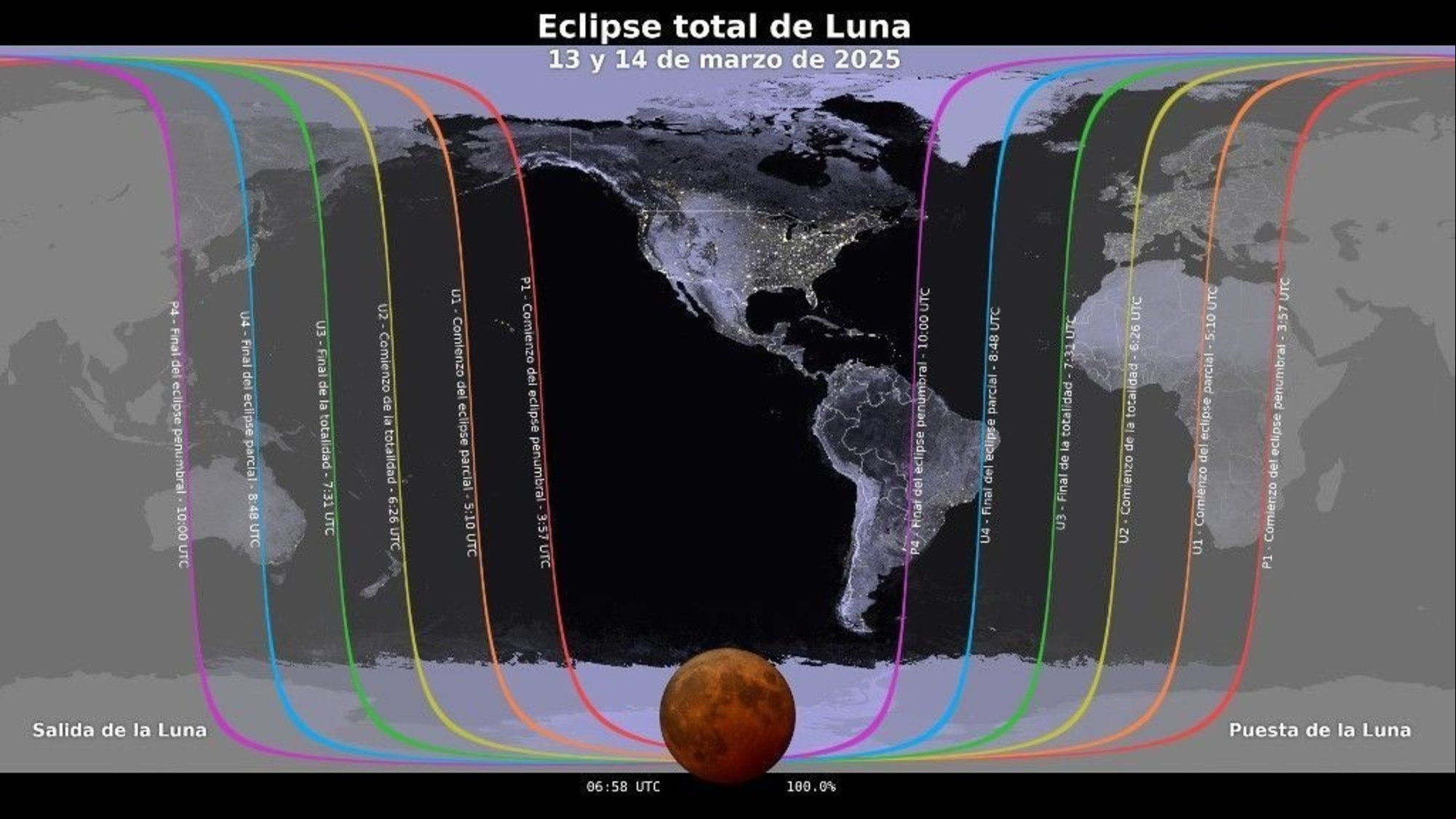 Este eclipse lunar será visible desde cualquier parte del mundo en la que sea de noche. Foto: NASA