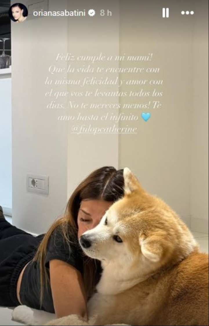 El saludo de cumpleaños de Oriana Sabatini para Fulop. En Instagram.