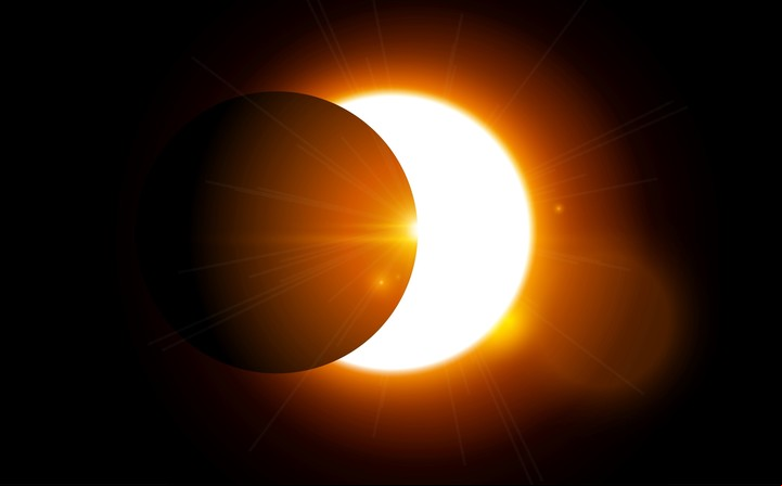 El eclipse solar del 29 de marzo de 2025 es parcial y no podrá verse en Argentina. Foto: ilustración Shutterstock