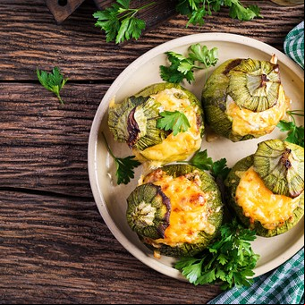 Zapallitos rellenos vegetarianos