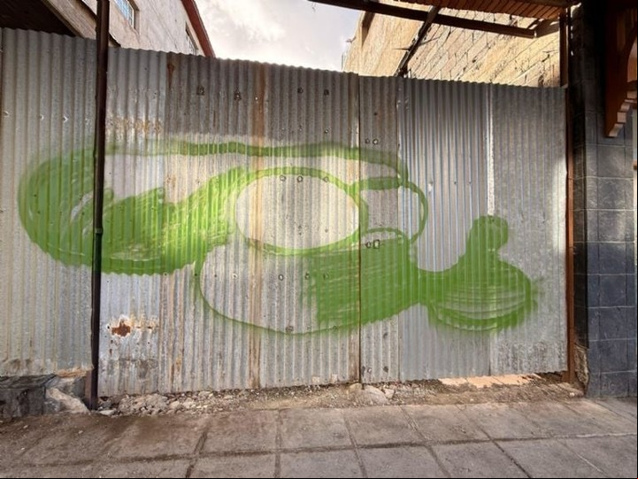 El garabato pintado por Peter Lanzani y dos compañeros en Usuhaia.