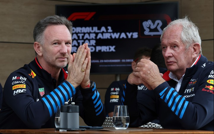 Christian Horner y Helmut Marko, las dos voces con mayor poder en Red Bull. Foto: EFE / EPA / ALI HAIDER.