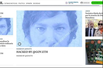 Hackearon la web del diario Perfil: publicaron la foto del DNI de Javier Milei y mensajes antisemitas