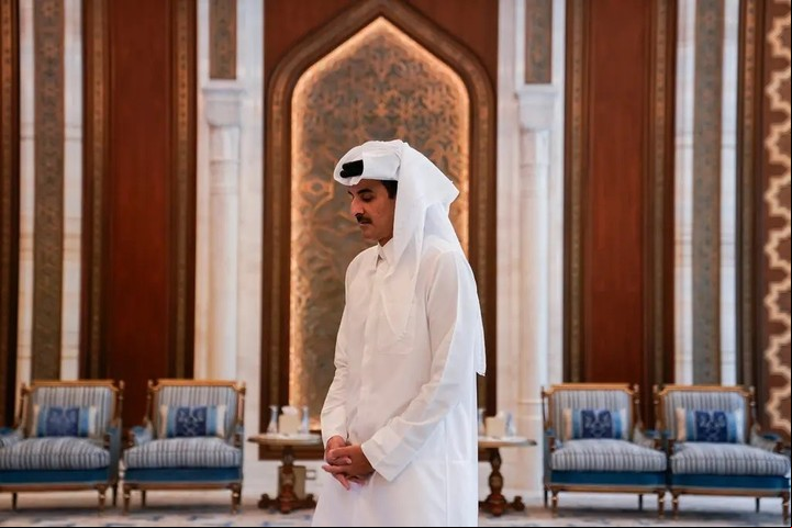 El jeque Tamim bin Hamad Al Thani, emir de Qatar. Foto de Nathan Howard. Pool.