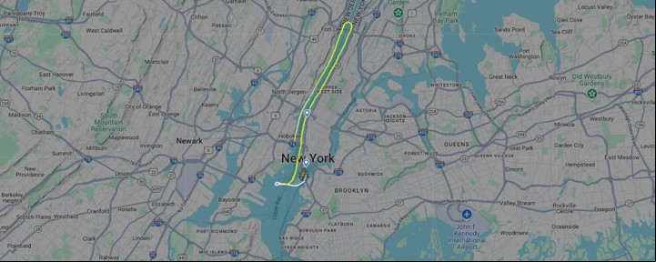 El vuelo del helicóptero que se estrelló en el río Hudson.