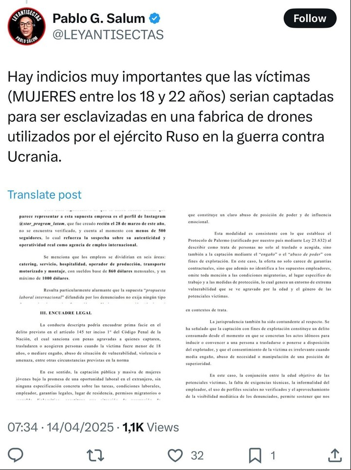 Denunciaron a Martín Ku y Nicolás Grosman por su polémica propuesta laboral en Rusia. Foto: Captura X
