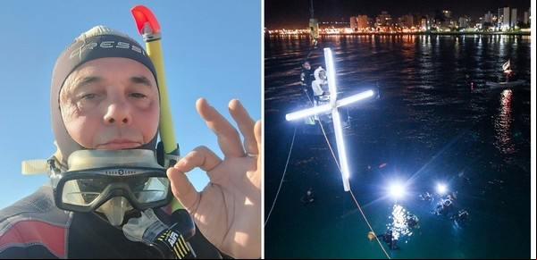 Un veterano de Malvinas en el Vía Crucis submarino de Puerto Madryn: el recuerdo de Monte Longdon y el regreso a la ciudad que se quedó sin pan