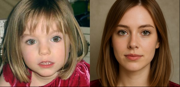 Cómo se vería hoy Madeleine McCann según la inteligencia artificial