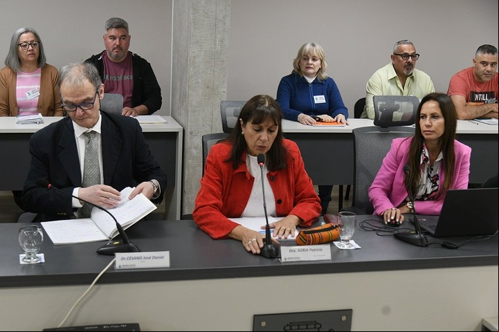Los jueces, en la audiencia de este martes. Foto La Voz / Ramiro Pereyra
