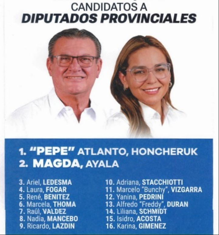 La lista del peronismo disidente para las elecciones locales de Chaco 2025. Foto: Tribunal Electoral de Chaco