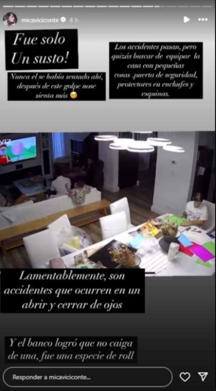 Micaela Viciconte mostró el impactante accidente doméstico que sufrió su hijo, Luca. | Foto: Instagram