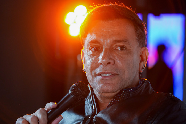 Martin Bossi, durante la charla con Clarín. Foto Juano Tesone.