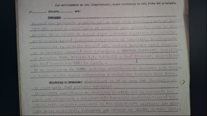Informe de la Federal sobre el ingreso de la esposa de Mengele al país.