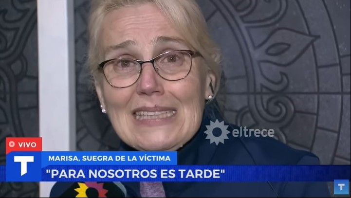 Marisa Zárate, la suegra de Ariel Santillán, víctima de un conductor borracho en el Camino del Buen Ayre, en Ituzaingó.