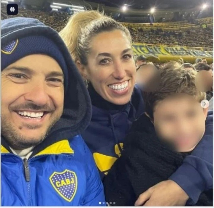 Diego Brancatelli y Luciana Elbusto, juntos en la cancha de Boca. Foto: Twitter