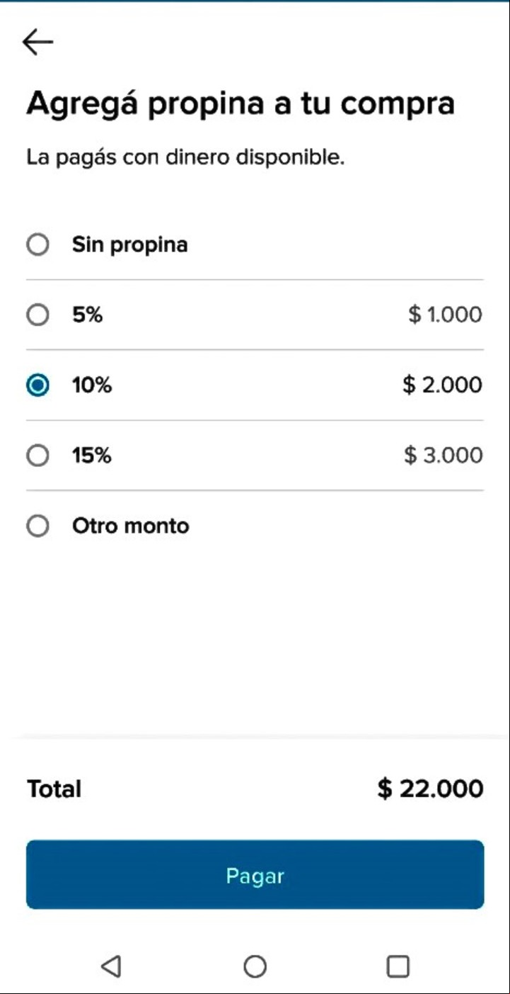 Las opciones que brinda Mercado Pago.