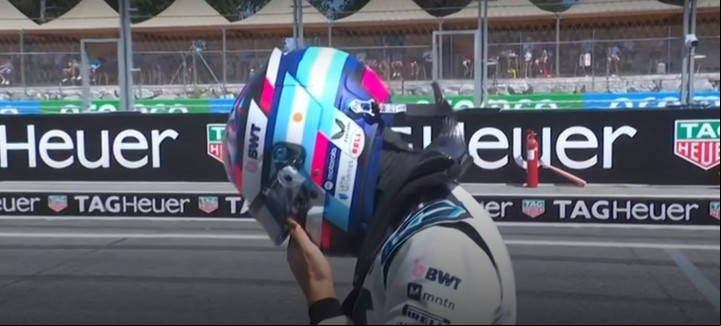 La frustración de Franco Colapinto después de que su auto se quedara antes de la ultima vuelta en la Q1.